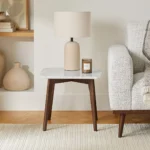 Vena Marble Square Side Table - Walnut