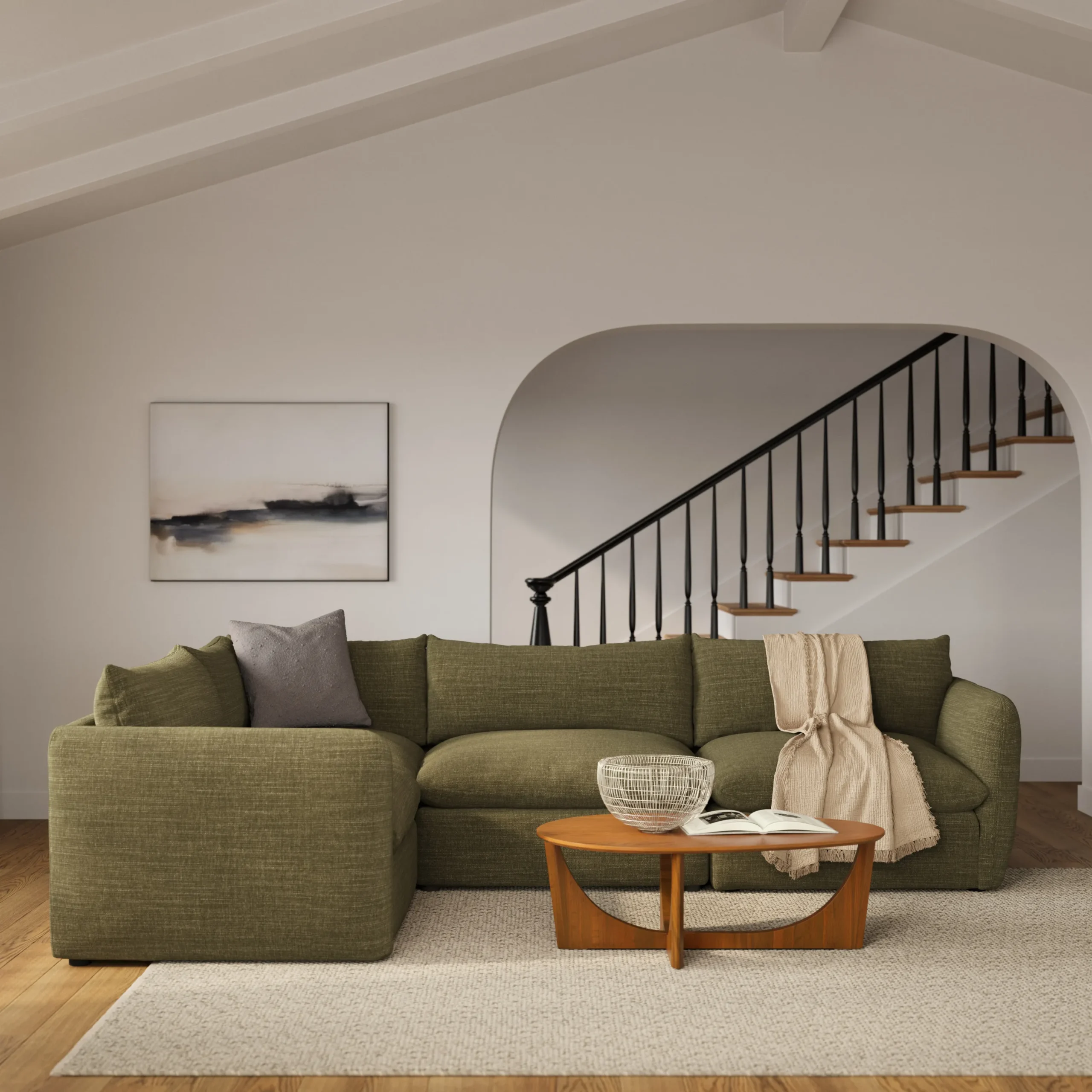 Leigh 126_ Modular L Sectional - Napa Moss