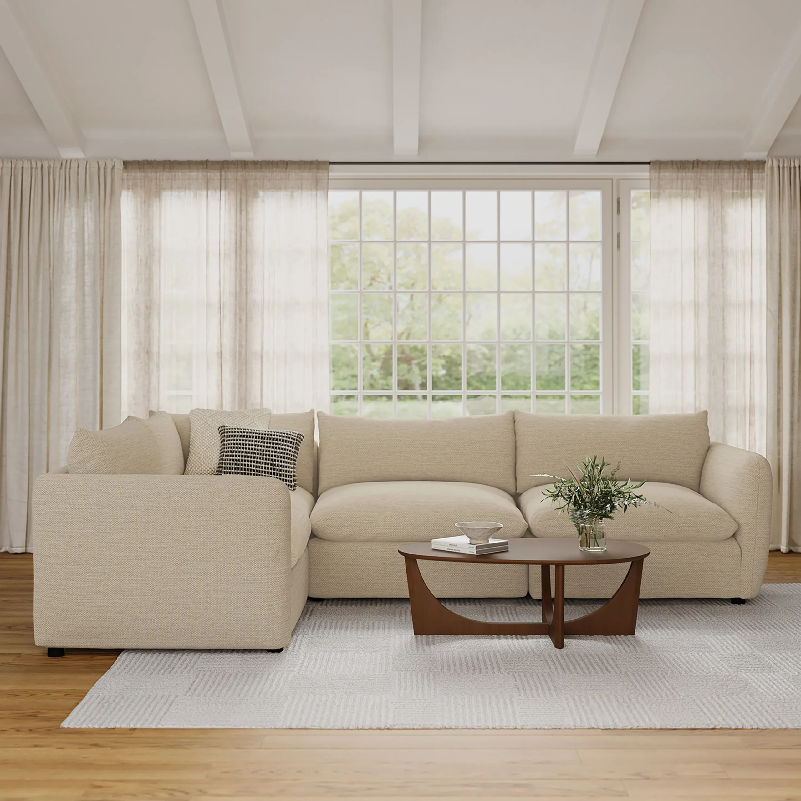 Leigh 126_ Modular L Sectional - Silver Taupe