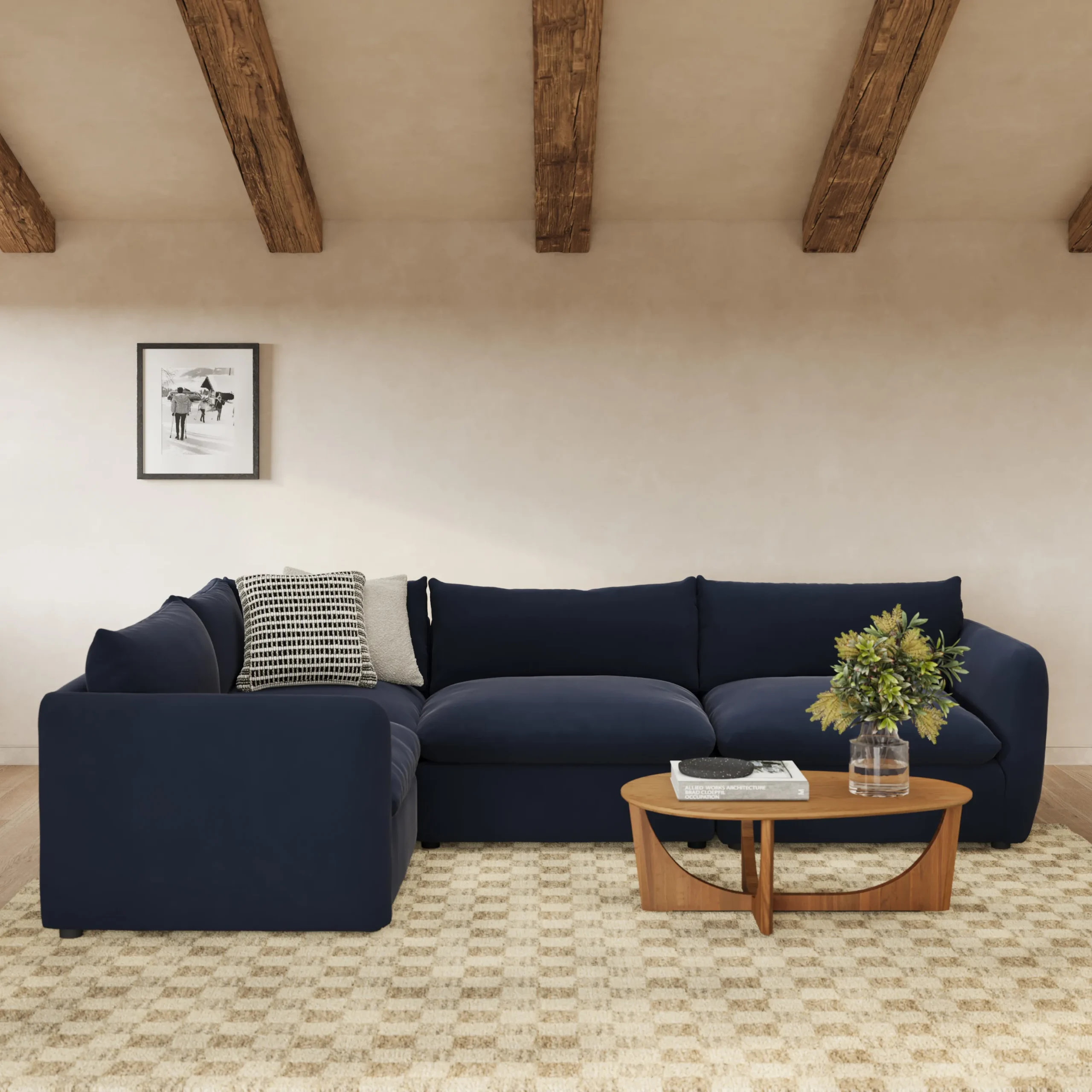 Leigh 126_ Velvet Modular L Sectional - Hale Ink