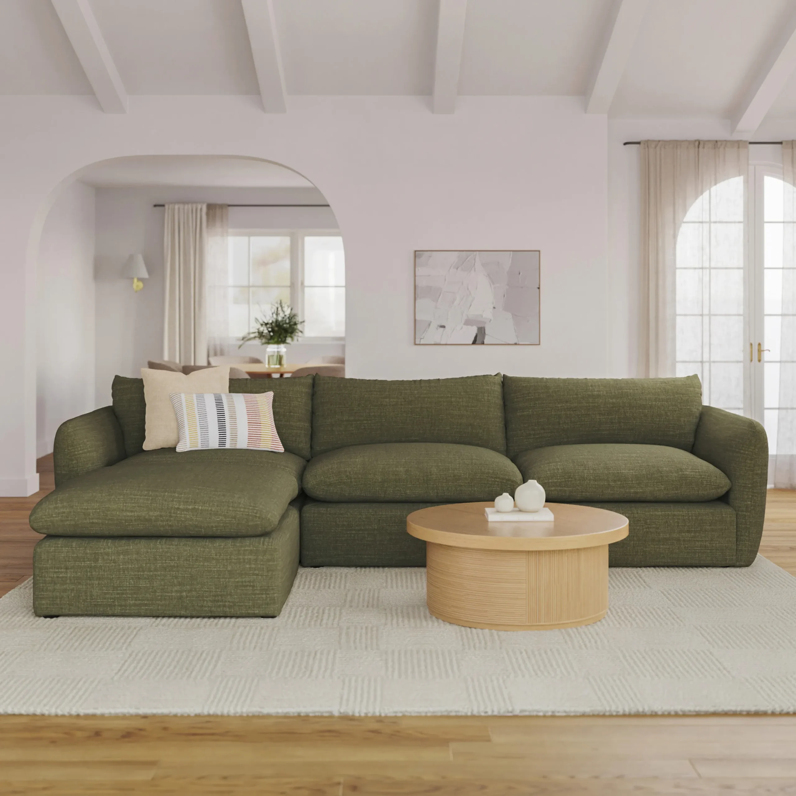 Leigh 131.5_ Modular Sectional - Napa Moss