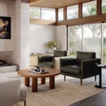Burrard 32_ Leather Lounge Chair - Charme Green