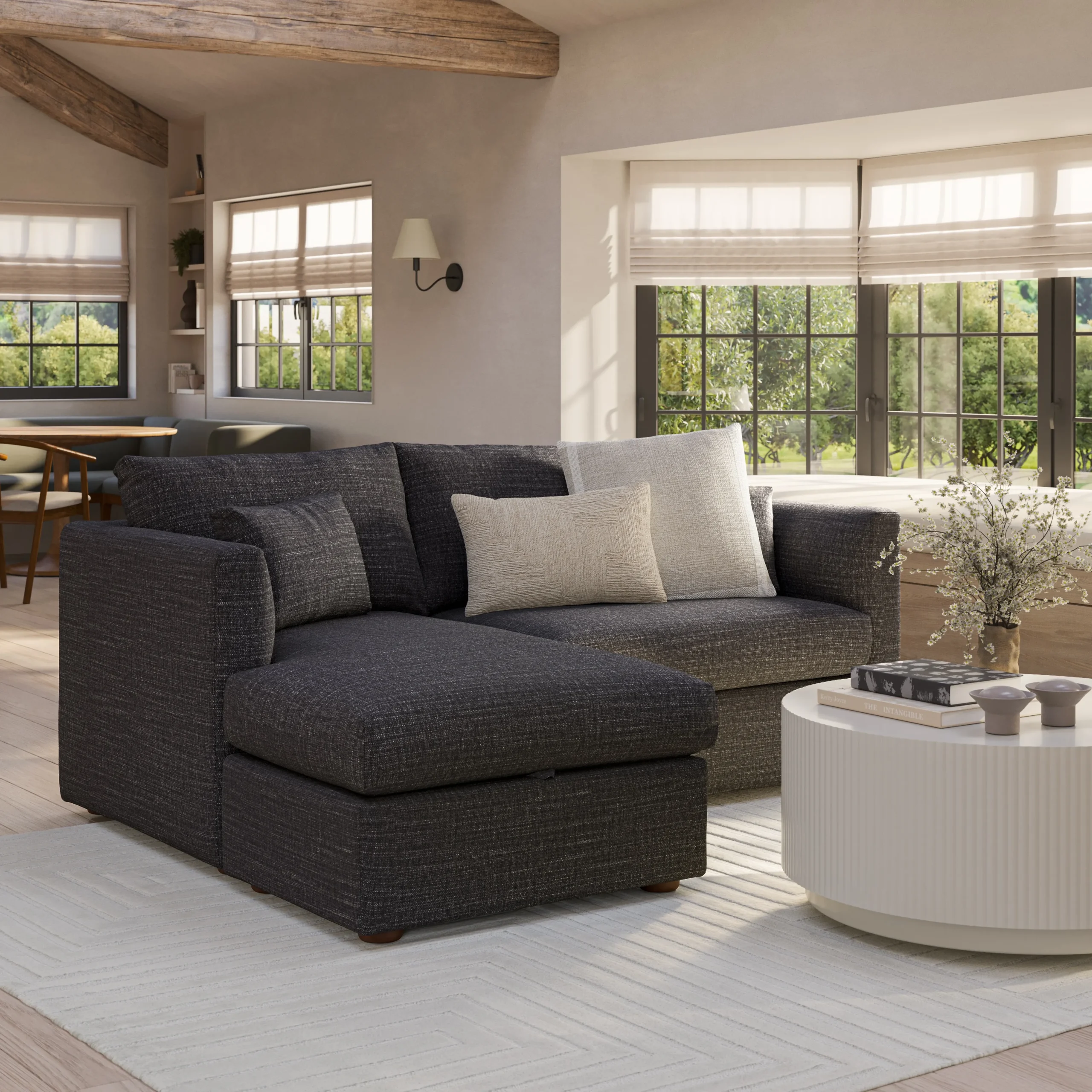Marina 80_ Reversible Storage Sectional - Napa Charcoal