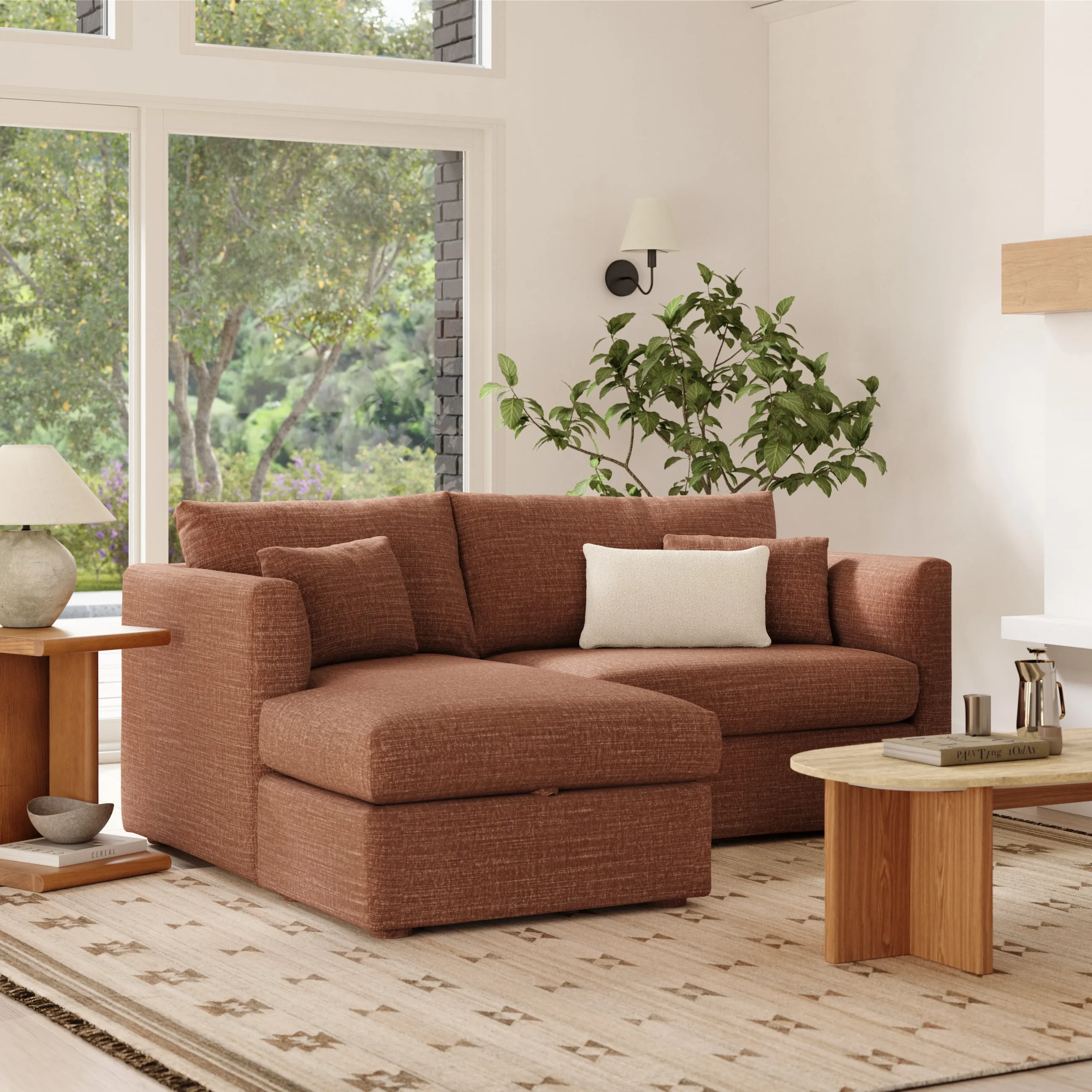 Marina 80_ Reversible Storage Sectional - Napa Rust