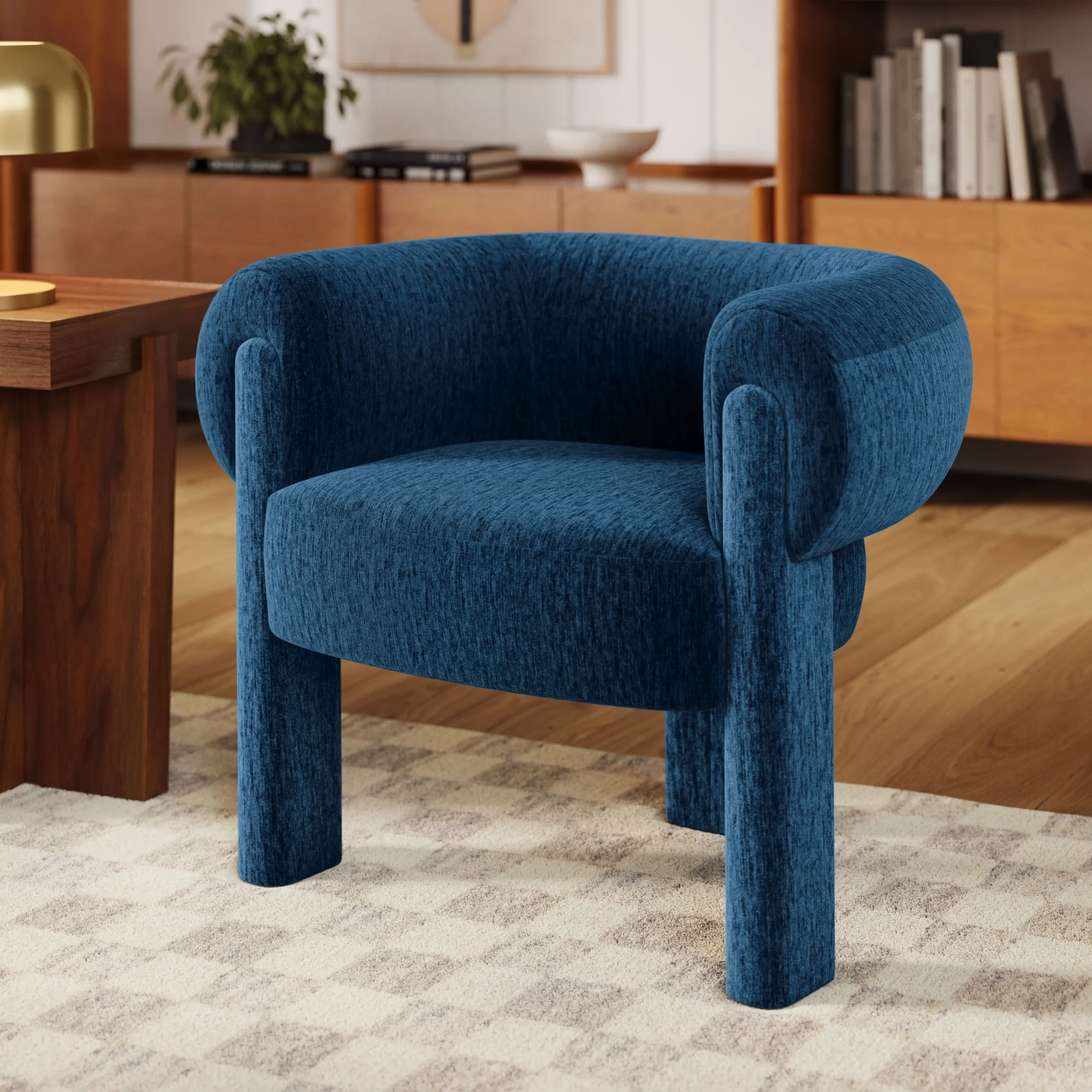 Everse 33.5_ Velvet Lounge Chair - Melange Twilight