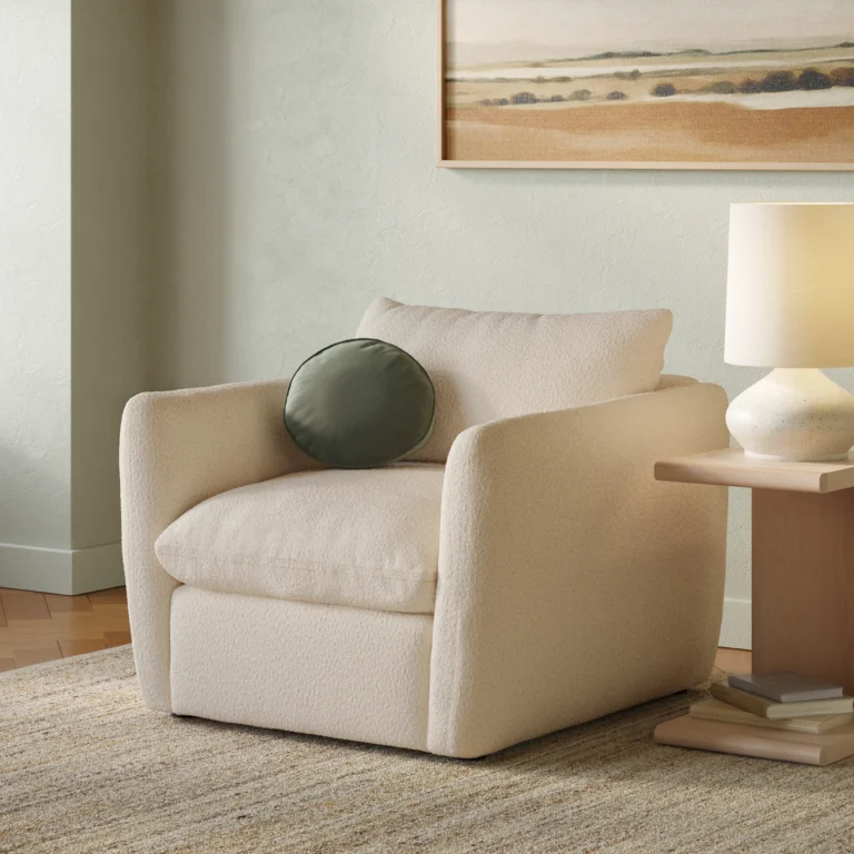 Leigh 42_ Lounge Chair - Ivory Wool Bouclé