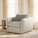 Leigh 42_ Lounge Chair - Silver Ivory