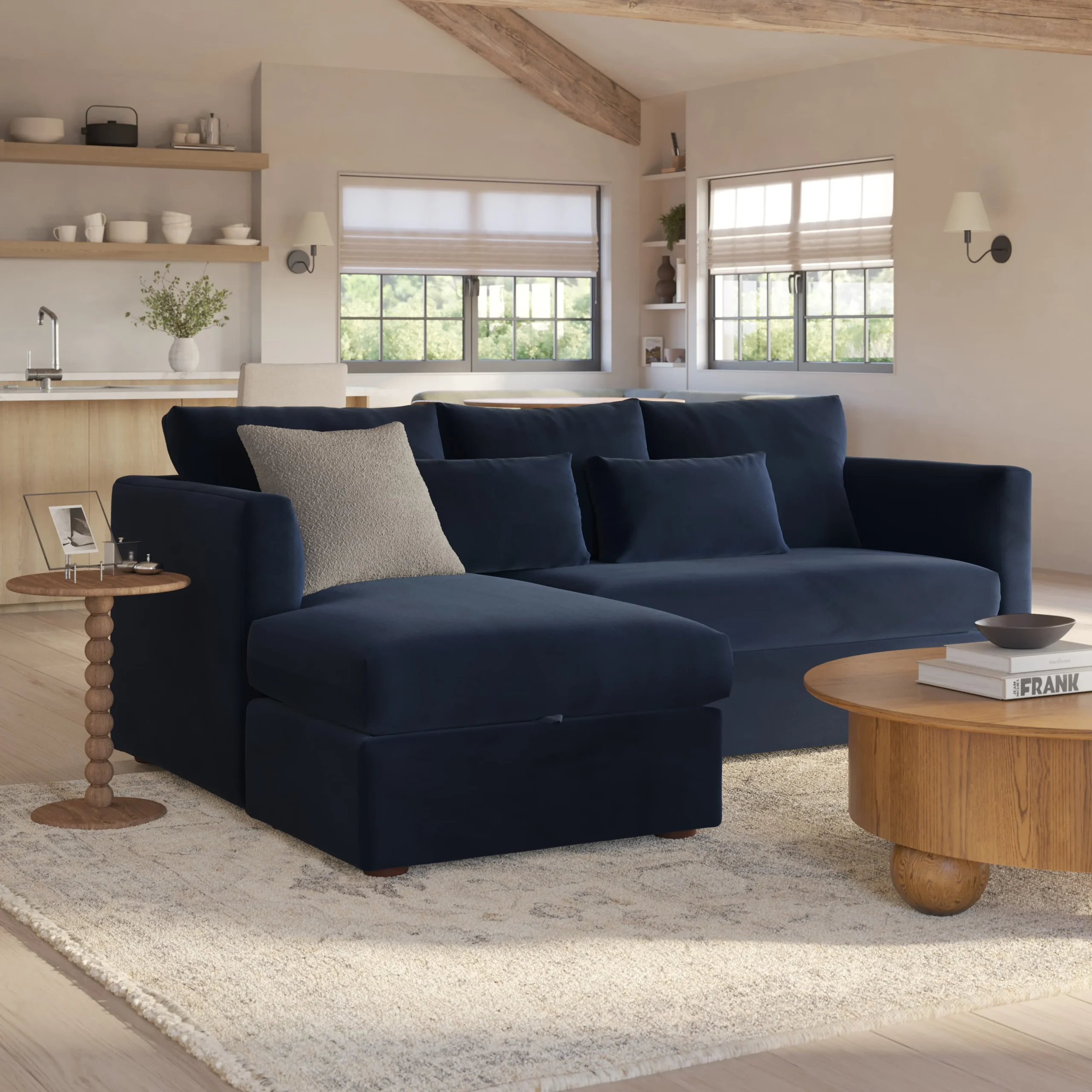 Marina 90_ Velvet Reversible Storage Sleeper Sectional - Hale Ink