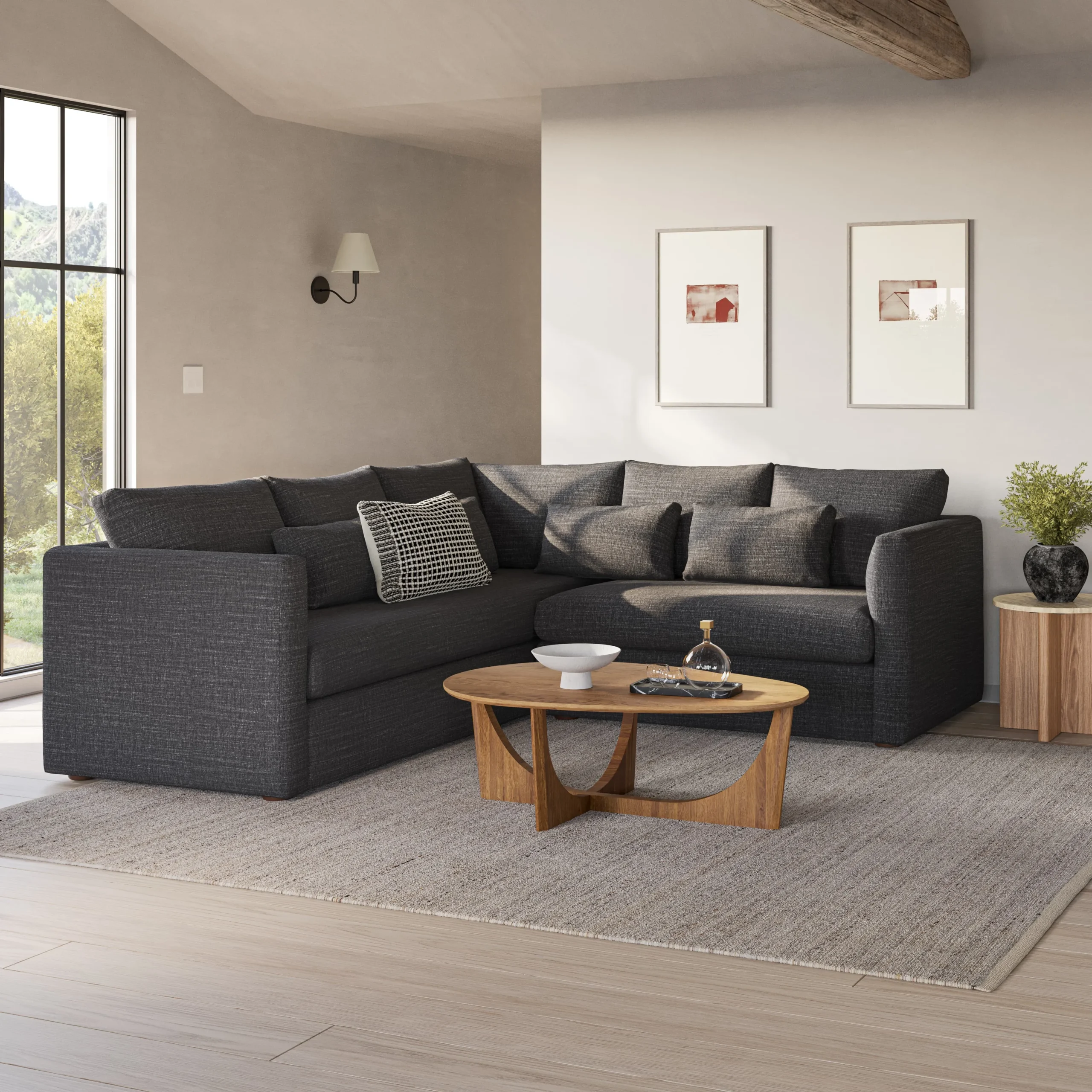 Marina 92_ Corner Sectional - Napa Charcoal