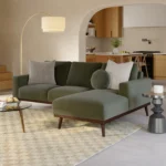 Rhett 93_ Right Chaise Sectional - Felted Green