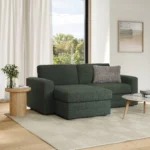 Riley 84_ Reversible Storage Sectional - Green Wool Bouclé