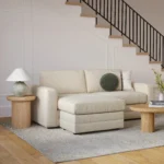 Riley 84_ Reversible Storage Sectional - Ivory Wool Bouclé