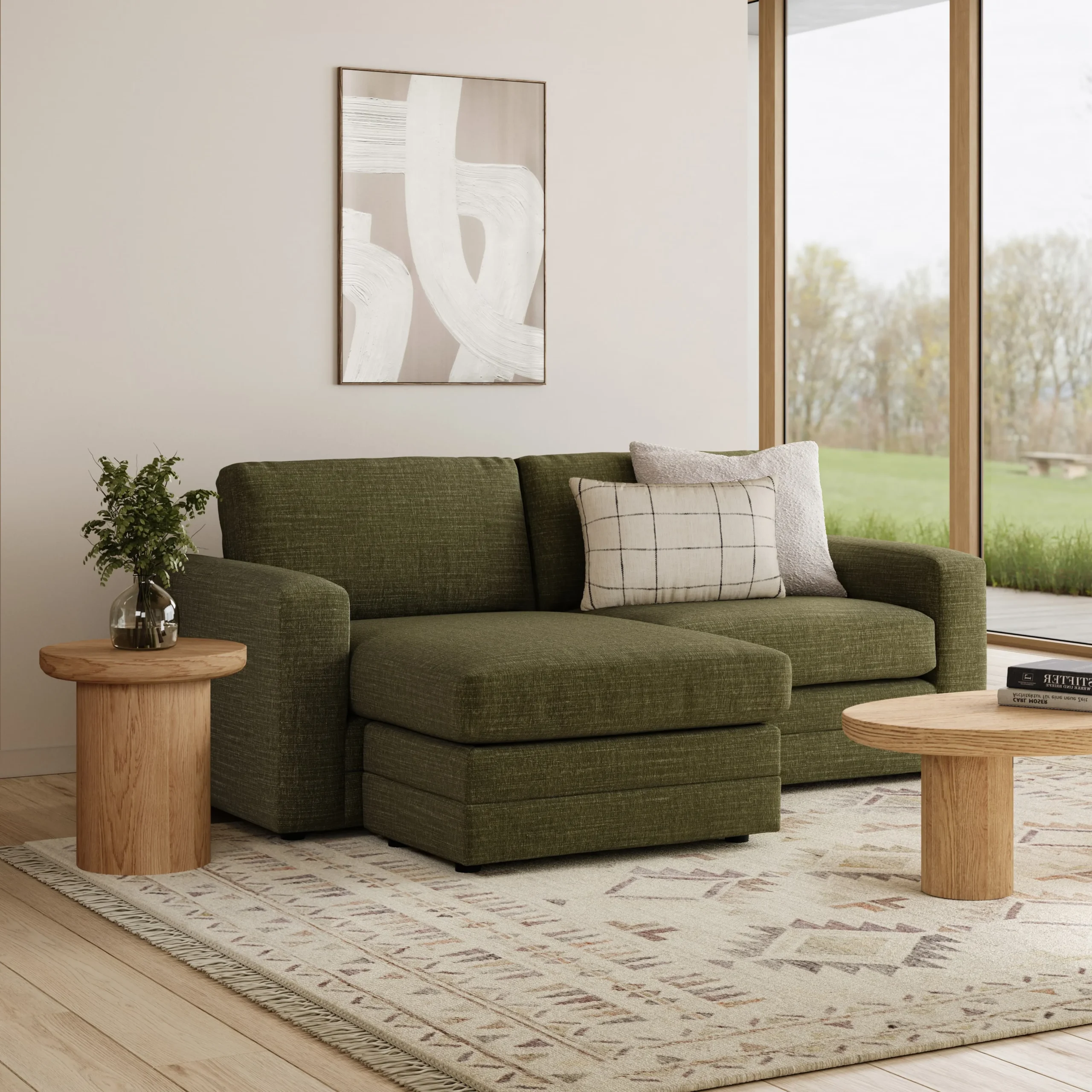 Riley 84_ Reversible Storage Sectional - Napa Moss