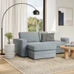 Riley 84_ Reversible Storage Sectional - Silver Light Blue