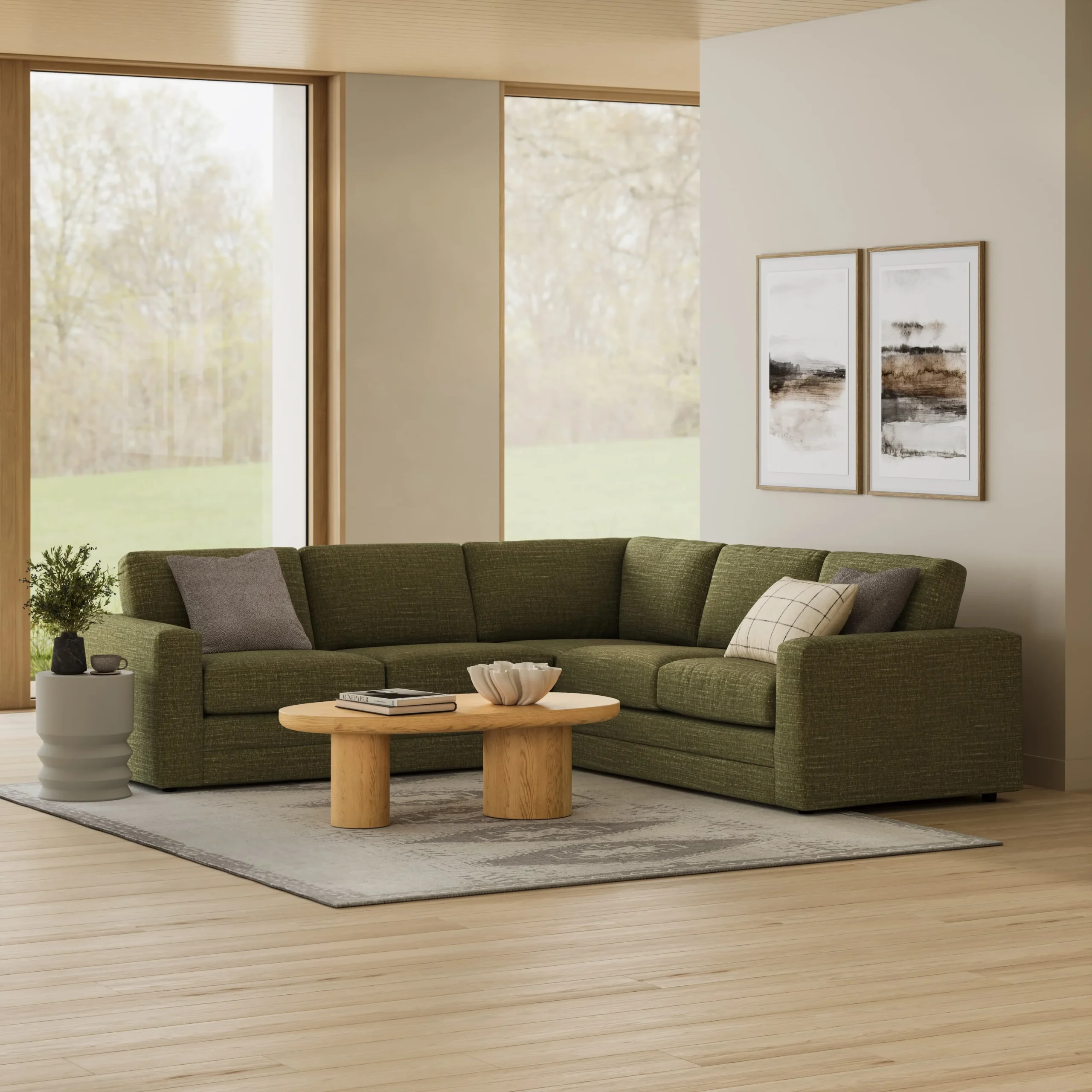 Riley 104_ Corner Sectional - Napa Moss