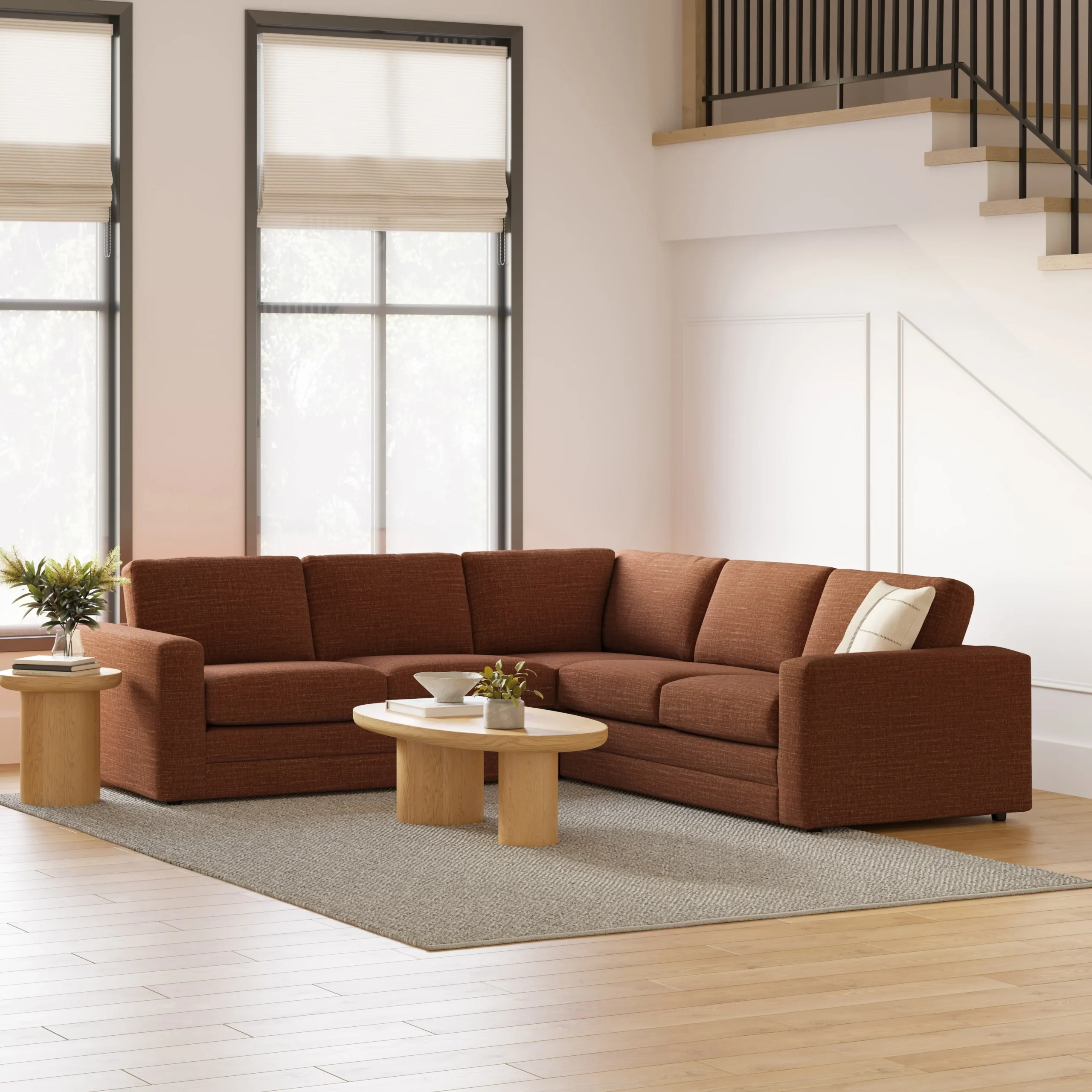 Riley 104_ Corner Sectional - Napa Rust
