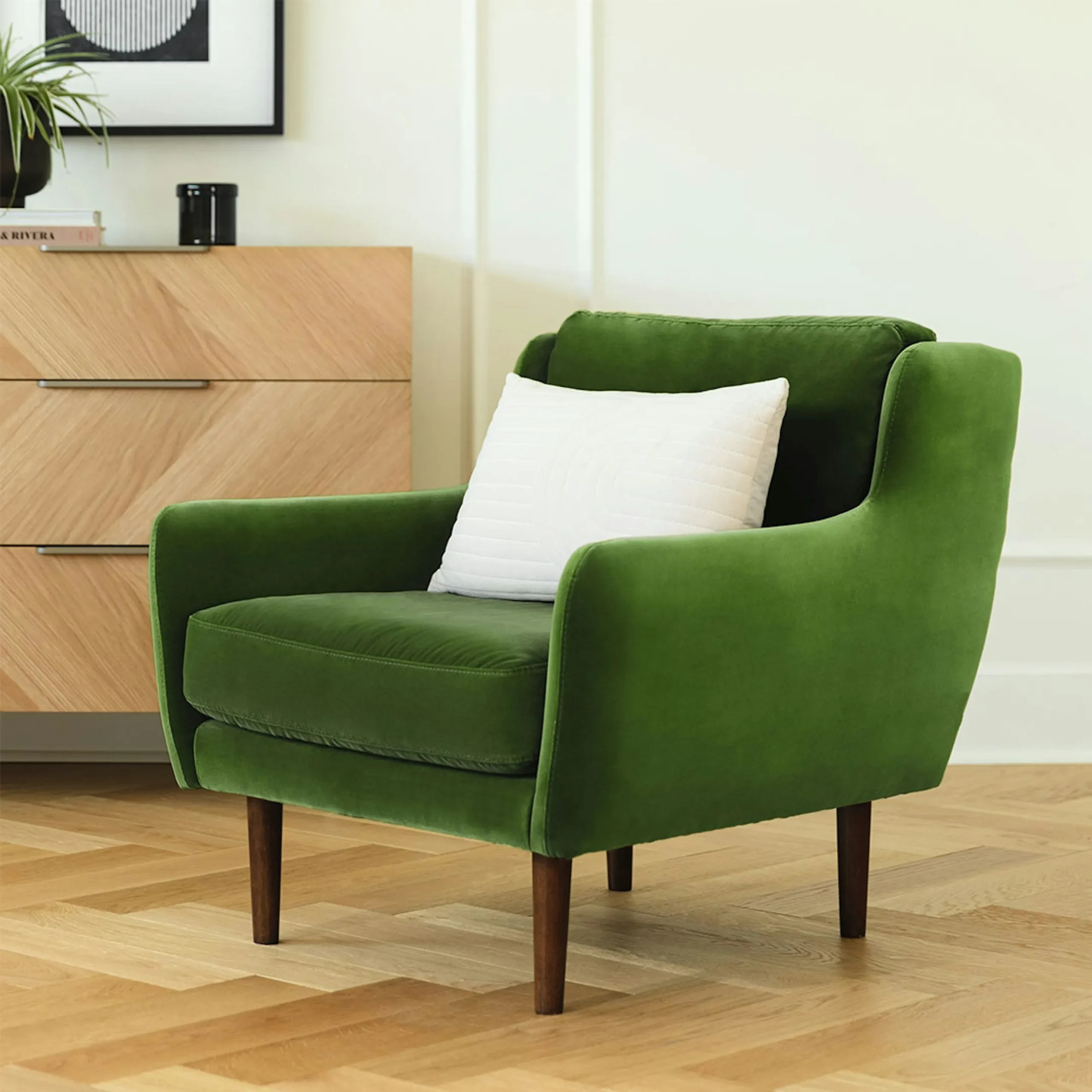 Matrix 30.5_ Velvet Lounge Chair - Grass Green - Image 13