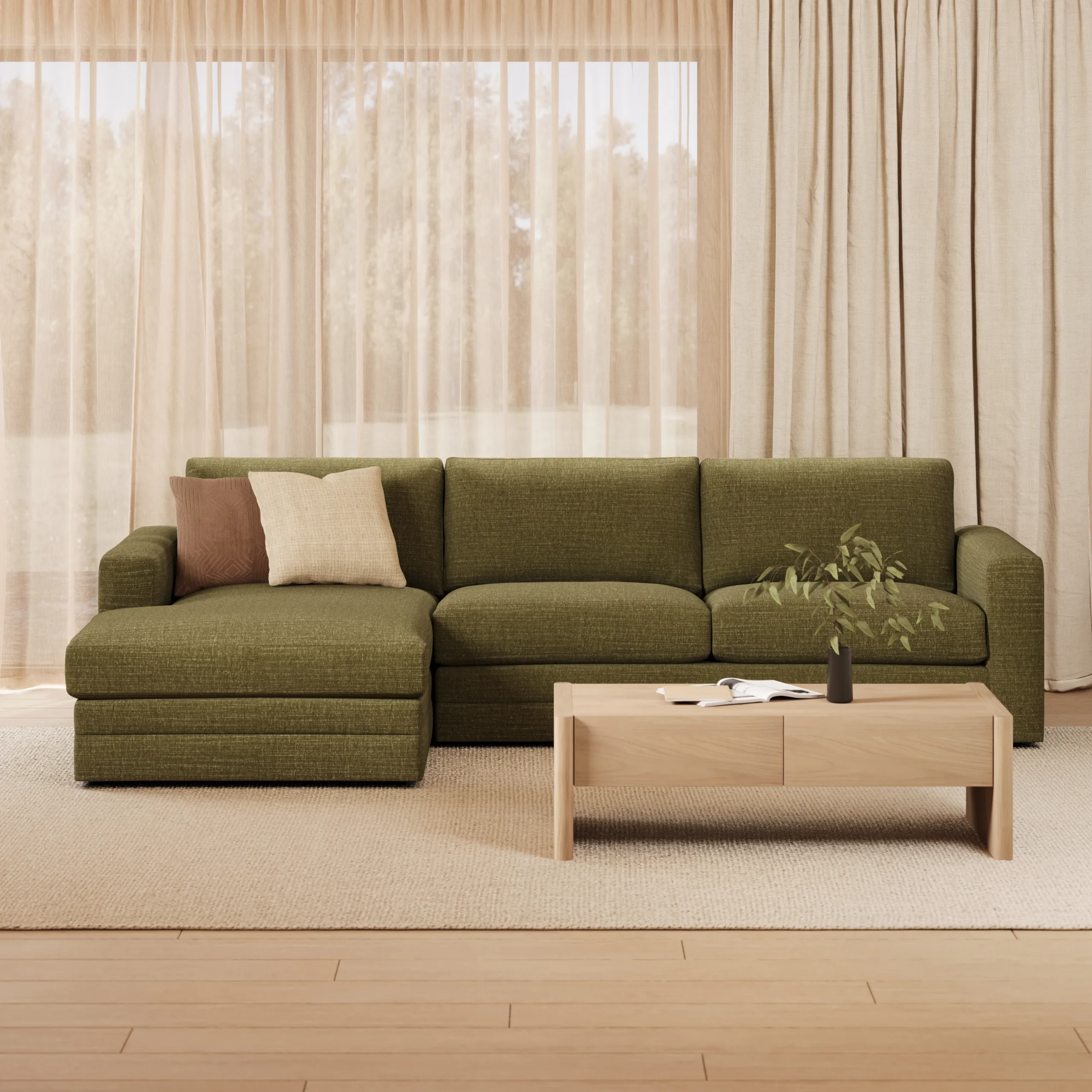 Riley 118.5_ Left Sectional - Napa Moss