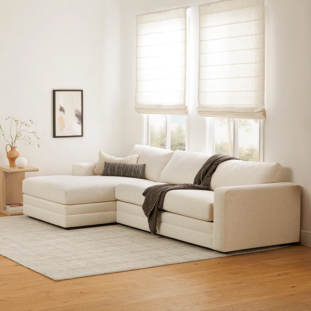 Riley 118.5_ Left Sectional - Napa White