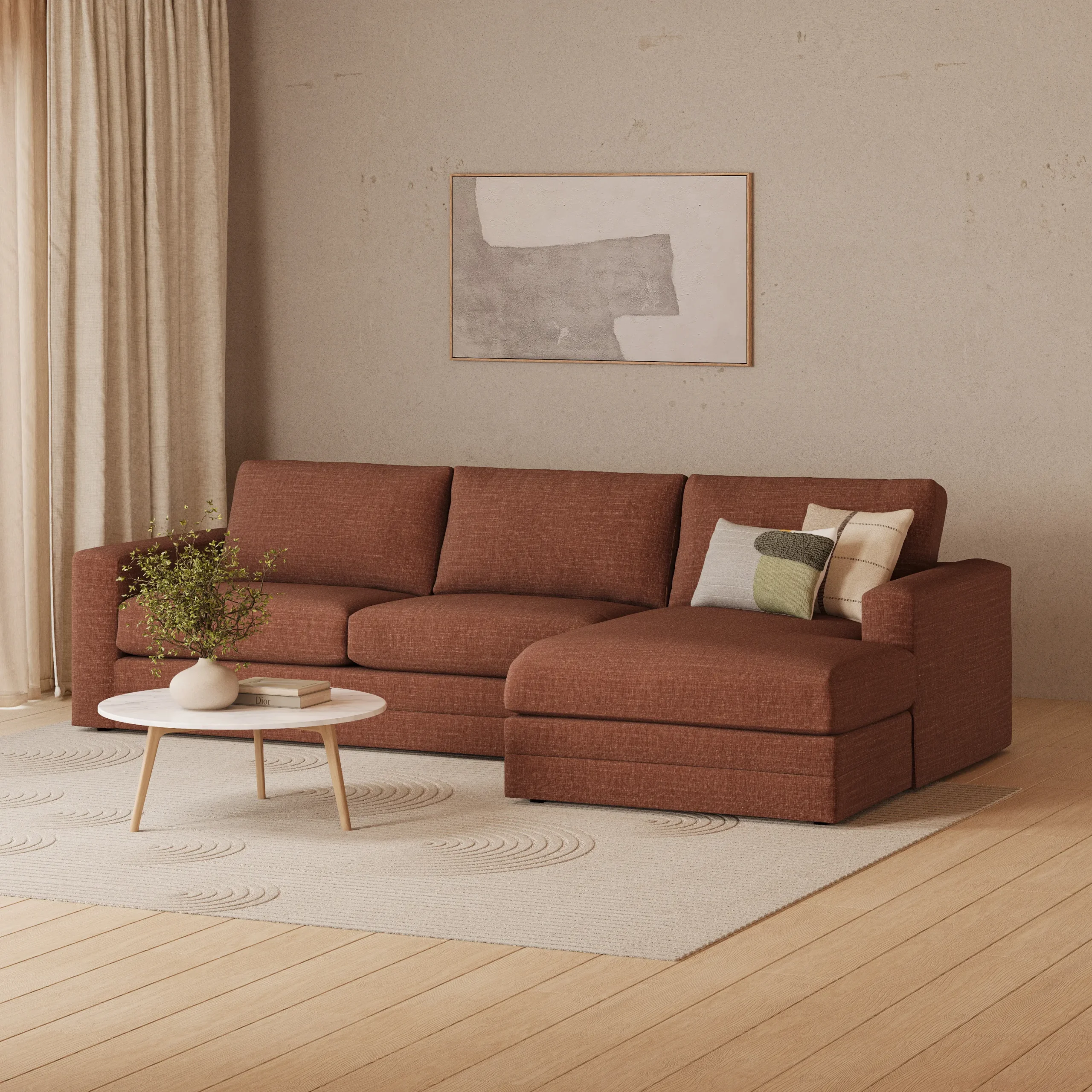 Riley 118.5_ Right Sectional - Napa Rust