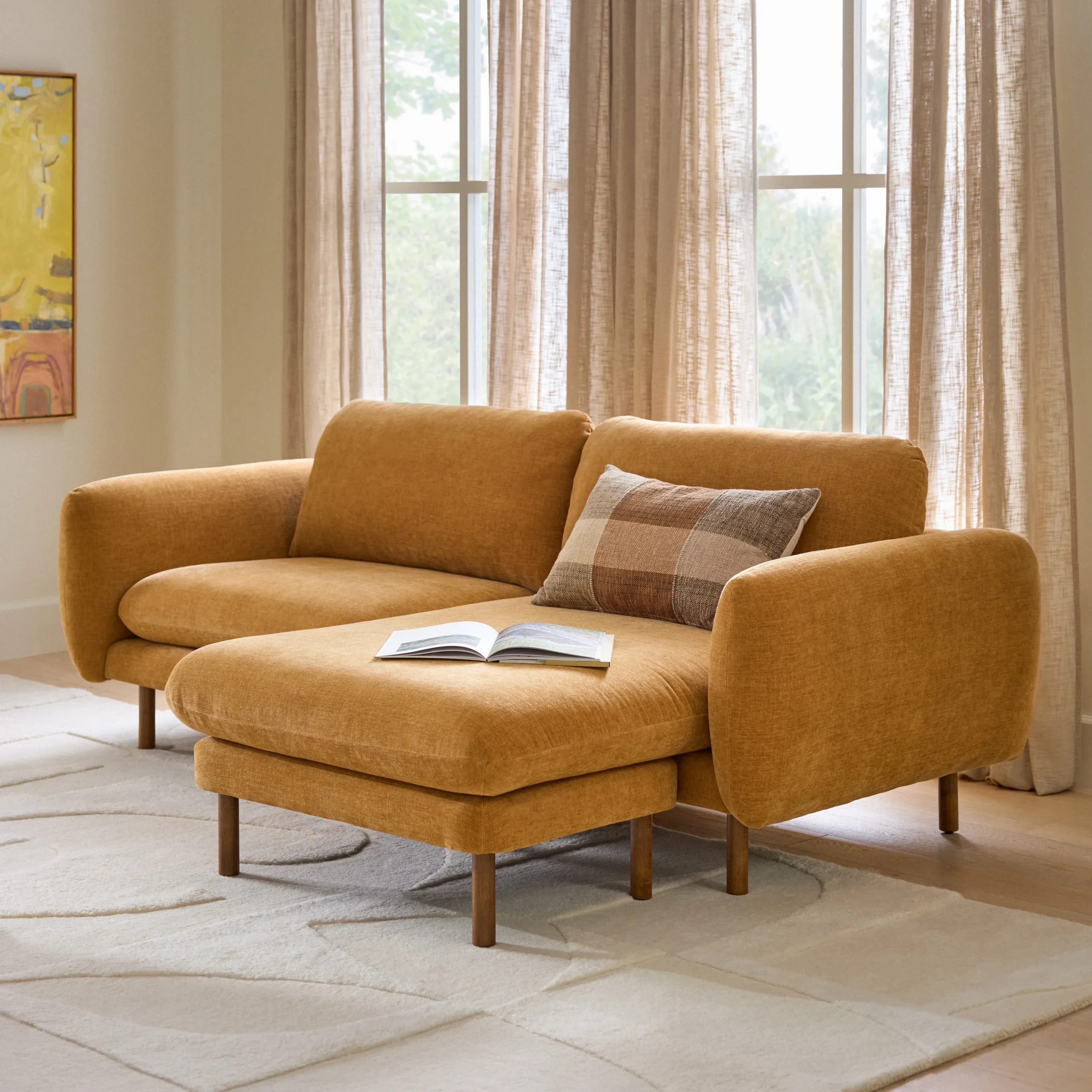 Sanders 85.5_ Reversible Sectional - Hestia Ginger