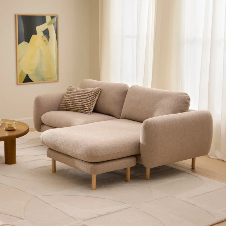 Sanders 85.5_ Reversible Sectional - Sandstone Wool Bouclé