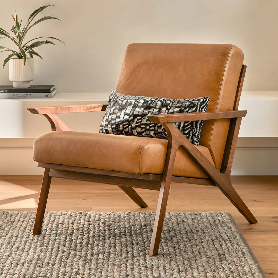 Otio 26_ Leather Lounge Chair - Walnut and Toscana Tan - Image 21