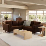 Sven 91_ Tufted Velvet Corner Sectional - Plush Pacific Brown