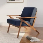 Otio 26_ Velvet Lounge Chair - Walnut and Hale Ink