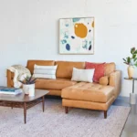 Sven 100_ Tufted Leather Right Sectional - Charme Tan