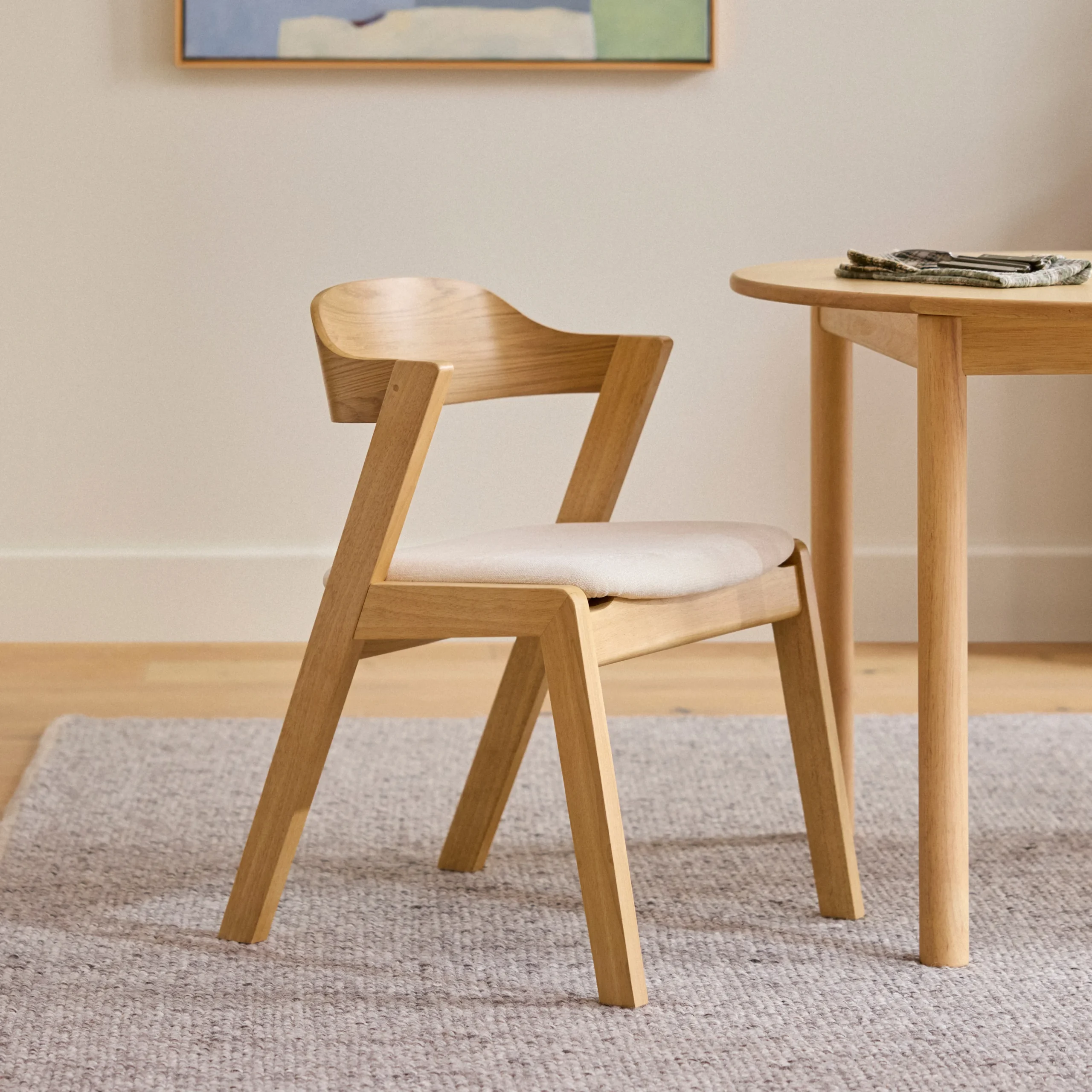 Meja Dining Chair - Oak and Bristol Ivory - Image 2