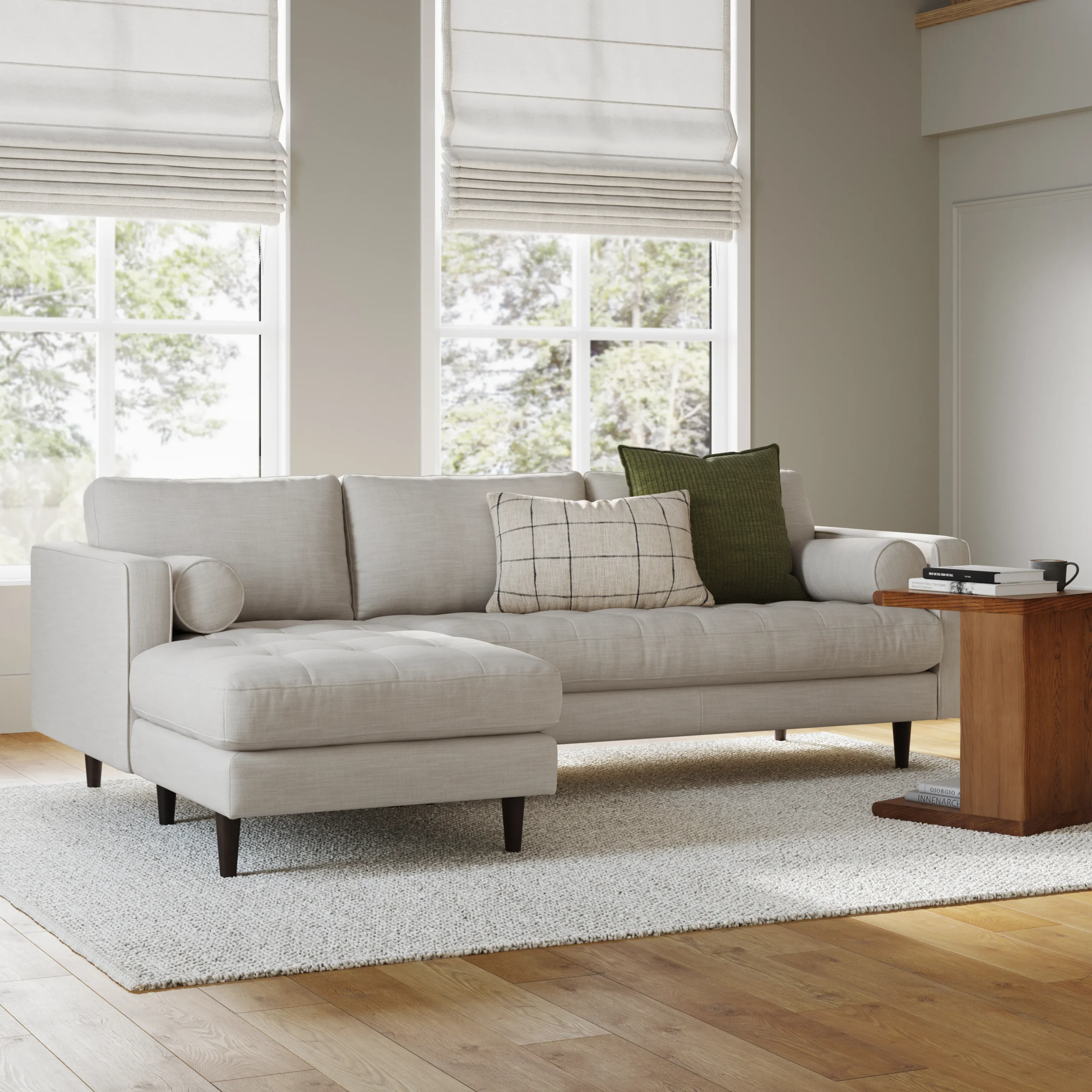 Sven 100_ Tufted Left Sectional - Biscuit Cream