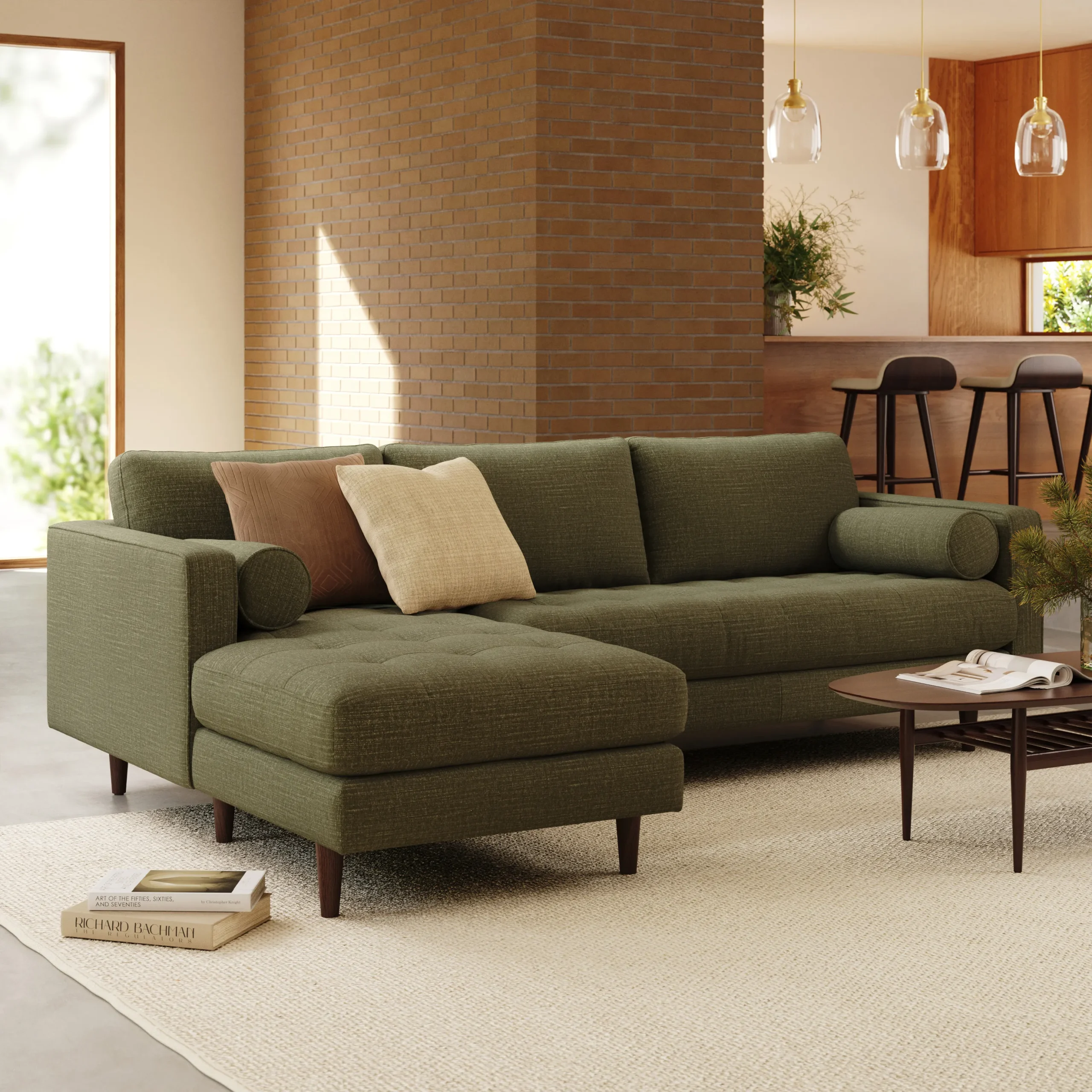 Sven 100_ Tufted Left Sectional - Napa Moss