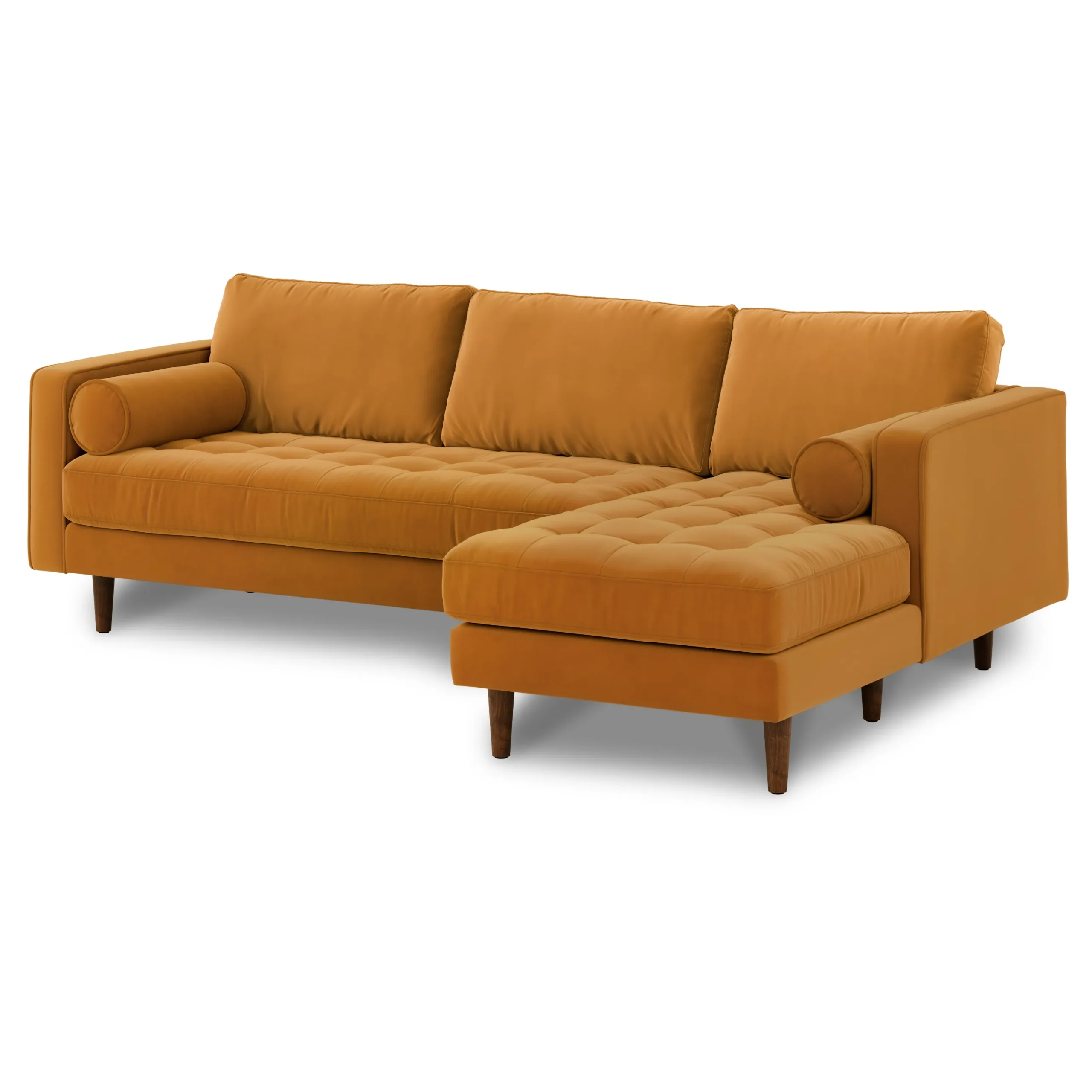 Sven 100_ Tufted Velvet Right Sectional - Plush Pacific Ginger - Image 2