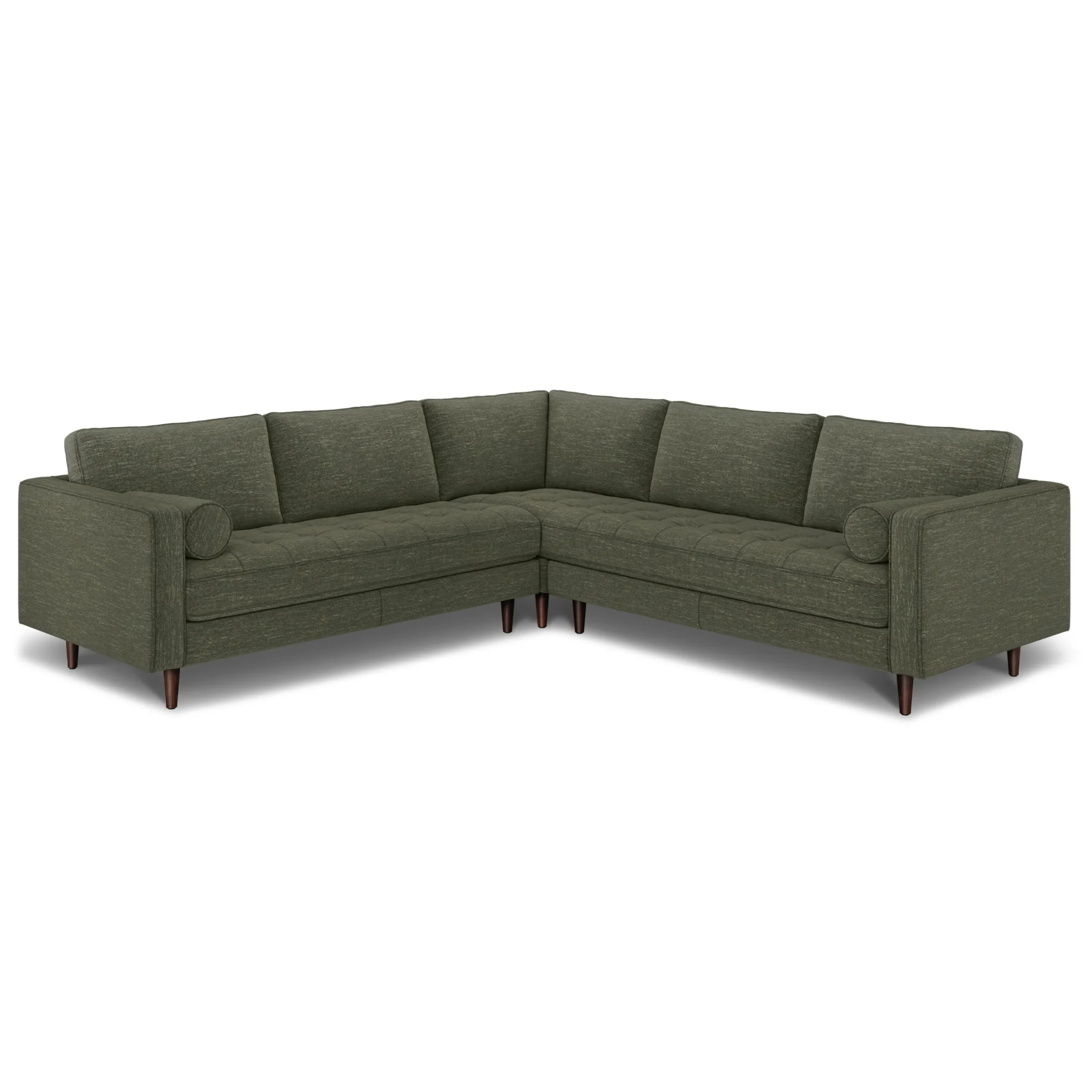 Sven 107_ Tufted Corner Sectional - Fir Green - Image 2