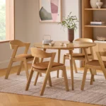 Meja Leather Dining Chair - Oak and Taos Tan
