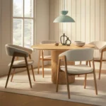 Josra Dining Chair - Oak and Ivory Bouclé