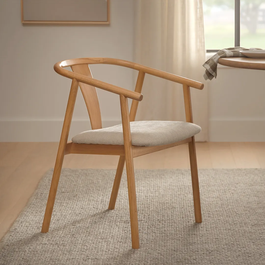 Fonra Dining Chair - Oak and Santolina Gray - Image 2