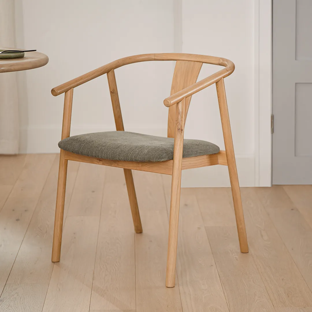 Fonra Dining Chair - Oak and Algonquin Green - Image 2