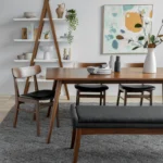 Ecole Leather Dining Chair - Walnut and Black