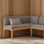 Right Corner Banquette - Natural Oak and Hestia Gray