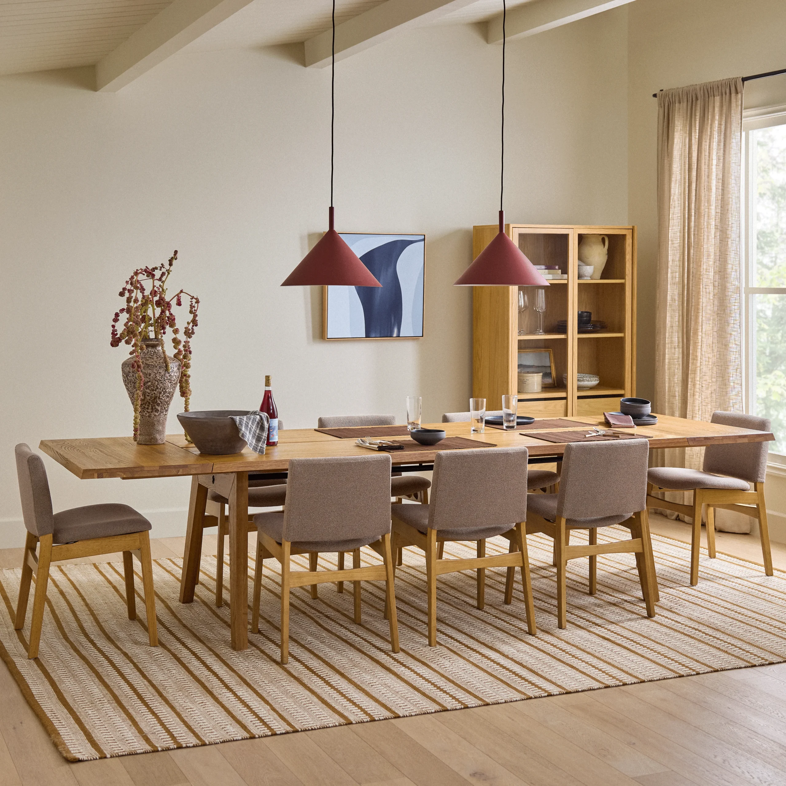 Madera 86_ - 125_ Solid Wood Extendable Dining Table - Oak - Image 3