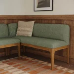 Left Corner Banquette - Smoked Oak and Welsh Green