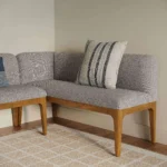 Left Corner Banquette - Smoked Oak and Hestia Gray