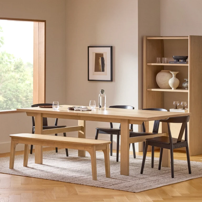 Gina 88.5_ - 112_ Extendable Dining Table - White Oak