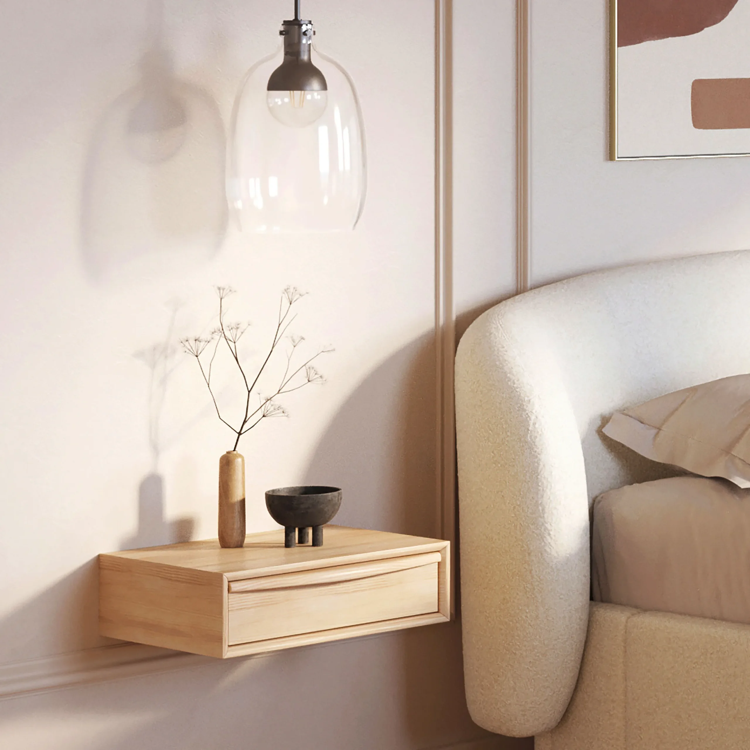 Lenia Floating Nightstand - White Oak - Image 2