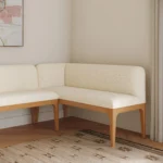 Left Corner Banquette - Natural Oak and Sand Ivory