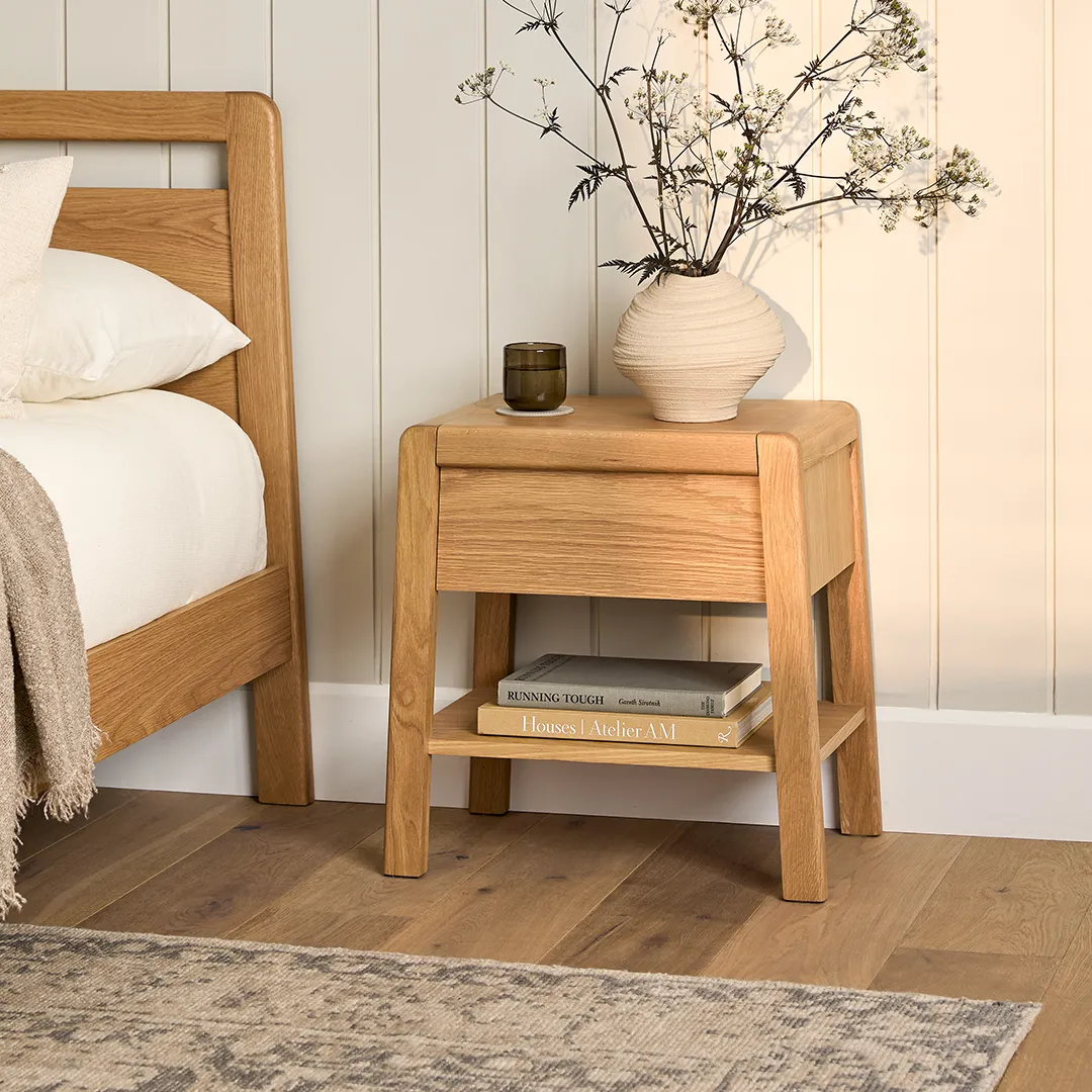 Dalsa 1-Drawer Nightstand - Natural Oak - Image 3