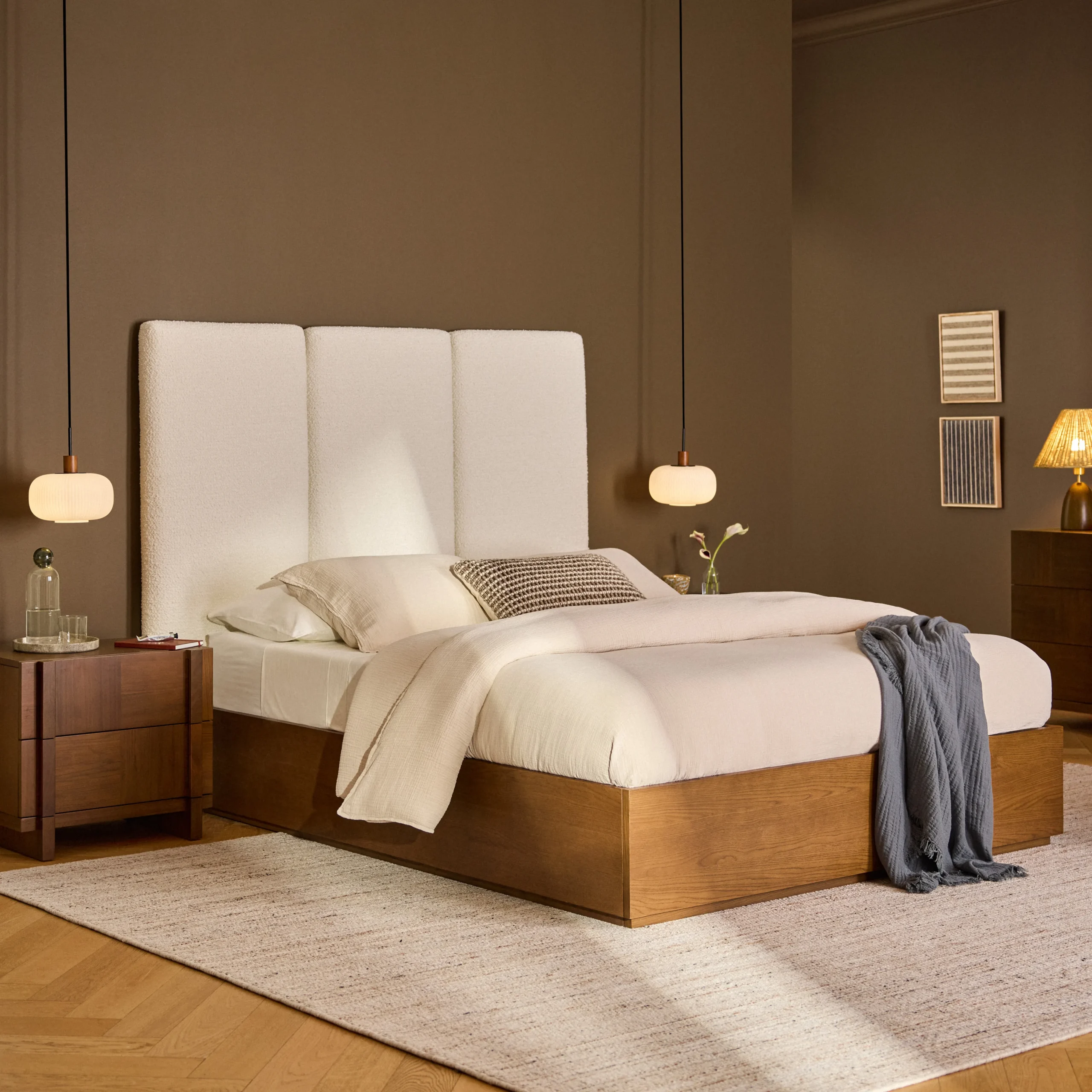 Ayra 2-Drawer Nightstand - Walnut