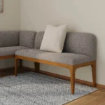 Armless Banquette - Smoked Oak and Hestia Gray